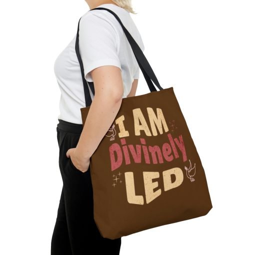 Inspirational Quote Tote Bag - I am divinely led - Image 4